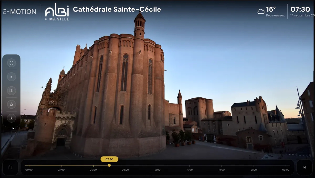 Interface webcam E-motion de la cathédrale Sainte-Cécile à Albi