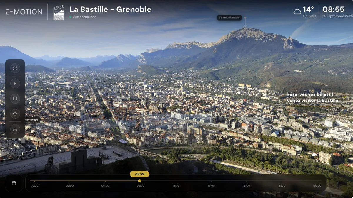 Interface webcam E-motion de la Bastille à Grenoble